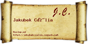 Jakubek Célia névjegykártya